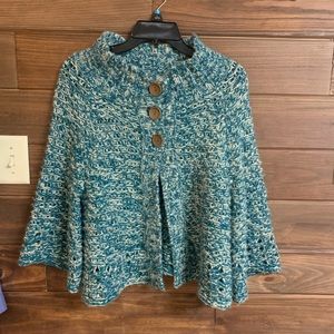 SOLD ❌ FREE PEOPLE Blue Metallic Button Sweater